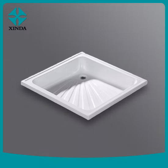 Piatto doccia in resina portatile rettangolare bianco per doccia