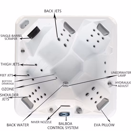 Vasca per famiglie in acrilico multifunzionale di nuovo design, grande Swim SPA
