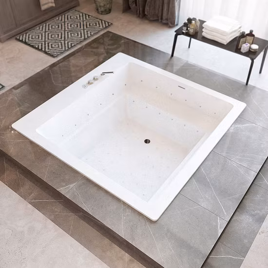 Proway vasca da bagno per interni, vasca da bagno portatile per adulti, vasca da bagno in vetro acrilico, plastica per adulti