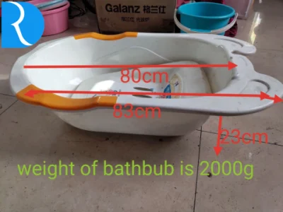 Vaschetta per il bagno per bambini in plastica iniettata (con piano sdraiato e inserto)